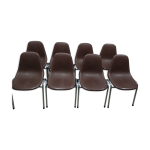 Ensemble de 8 chaises orly design by pollak 1975 vintage