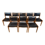 Ensemble de 8 chaises de salle  manger rtro milieu du sicle par johannes andersen pour uldu
