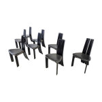 Ensemble de 8 chaises de salle à manger par rob & dries van den berghe, années 1980 Ensemble de 8 chaises de salle à manger par rob & dries van den berghe, années 1980