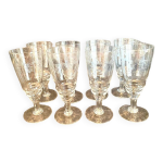 Ensemble de 8 verres en cristal grav annes 70