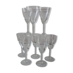 Ensemble de 8 verres � vin en cristal grav� ann�es 50