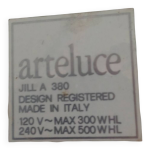 Ensemble arteluce artemide lampadaire + 3 appliques jill a 380 design i