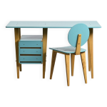 Ensemble bureau et chaise par andré sornay, sornay meubles lyon 1955 Ensemble bureau et chaise par andré sornay, sornay meubles lyon 1955