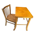 Ensemble bureau et chaise enfant baumann vintage