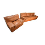 Ensemble canap� et fauteui en cuir