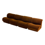 Ensemble de canapés modulables en tissu brun rouille par doimo, italie (années 1970) Ensemble de canapés modulables en tissu brun rouille par doimo, italie (années 1970)