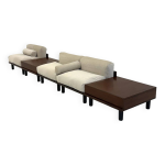 Ensemble canap� modulaire italien avec table basse de style japandi