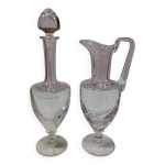 Ensemble carafe  vin et cruche  eau en cristal saint louis