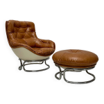 Ensemble de chaises 'karate' en cuir vintage des ann�es 1960 par michel cadestin pour airborne