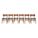 Ensemble de chaises et table en teck scandinave - fabrication danoise 1970 Ensemble de chaises et table en teck scandinave - fabrication danoise 1970