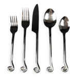 Ensemble de couverts design torsad en spirale artisanal set de 5