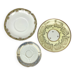 Ensemble dpareill 3 sous - tasses / petites assiettes - porcelaine de limoges