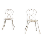 Ensemble de deux chaises de jardin sculpturales fran�aises