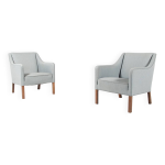 Ensemble de deux fauteuils club danois modernes d'einar larsen, annes 1950