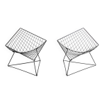 Ensemble de deux fauteuils lounge en fil de fer  oti  par niels gammelgaard pour ikea, 1980
