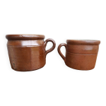 Ensemble de deux pots en grès vintage Ensemble de deux pots en grès vintage