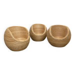 Ensemble de fauteuils pour enfants en rotin et bambou, style milieu du sicle gabriella crespi