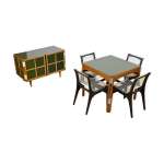 Ensemble de georges tigien buffet, table et chaises