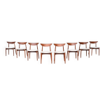 Ensemble de huit chaises de salle à manger en teck par harry ostergaard, randers, 1960 Ensemble de huit chaises de salle à manger en teck par harry ostergaard, randers, 1960