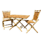 Ensemble de jardin en bambou (table + deux chaises)