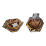 Ensemble murano sommerso cendrier + briquet de table Ensemble murano sommerso cendrier + briquet de table