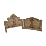 Ensemble de panneaux muraux tte de lit en bois sculpt , pice unique