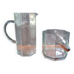 Ensemble pichet et seau  glace octogonal vintage luminarc octime france