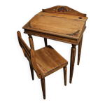 Ensemble pupitre d'colier et sa chaise vintage