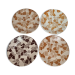 Ensemble de quatre assiettes terrazzo assorties de la faencerie de gien, 22, 5 cm