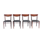 Ensemble de quatre chaises de crateurs danois de harry stergaard des annes 60