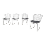 Ensemble de quatre chaises en fil de fer, annes 1970