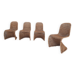 Ensemble de quatre chaises s en rotin