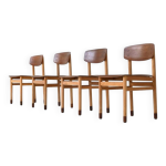 Ensemble de quatre chaises de salle  manger danoises kvetny et sonners danemark 1960