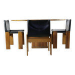 Ensemble de quatre chaises de salle  manger au design italien par afra & tobia scarpa pour molteni