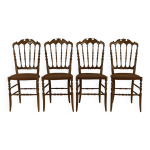 Ensemble de quatre chaises de salle � manger au design italien original par descalzi pour chiavari.