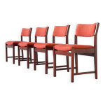 Ensemble de quatre chaises de salle  manger scandinaves en palissandre danemark 1960