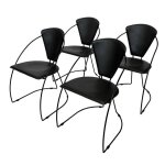 Ensemble de quatre chaises de salle à manger vintage arrben linda, design des années 1980 Ensemble de quatre chaises de salle à manger vintage arrben linda, design des années 1980