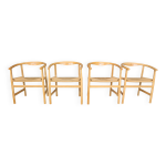 Ensemble de quatre chaises vintage first chair pp201 de hans j wegner pour pp furniture, de