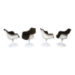 Ensemble de quatre fauteuils tulipes pivotants eero saarinen, modèle 150, années 1970 par knoll int. Ensemble de quatre fauteuils tulipes pivotants eero saarinen, modèle 150, années 1970 par knoll int.