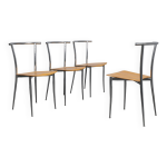 Ensemble rare de 4 chaises de salle � manger postmodernes par segis, italie, ann�es 1990.