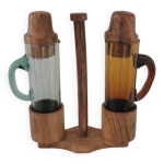 Ensemble salière poivrière huile et vinaigre 60's Ensemble salière poivrière huile et vinaigre 60's