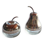 Ensemble salière et poivrière vintage en forme de fruits, Ensemble salière et poivrière vintage en forme de fruits,