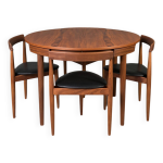 Ensemble de salle  manger iconique de hans olsen - table ronde et 4 chaises en teck, danemark, annes ...