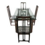 Ensemble de salle  manger / table galaxy / 4 chaises / umberto asnago / giorgetti