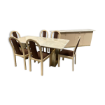 Ensemble salle  manger vintage 1970 / table chaise et enfilade bois