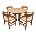 Ensemble de salle  manger vintage table et chaises rainer daumiller