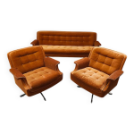Ensemble de salon des ann�es 50 avec fauteuils pivotants et canap� 'style madmen'