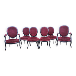 Ensemble salon fauteuils et chaises mdaillon style louis xv