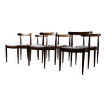 Ensemble de six chaises de salle à manger alfred hendrickx modèle 500 en palissandre, Ensemble de six chaises de salle à manger alfred hendrickx modèle 500 en palissandre,