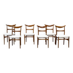 Ensemble de six chaises de salle  manger lbke en noyer